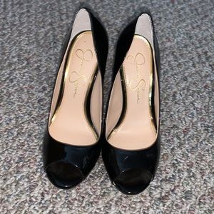 Jessica Simpson platform peep toe pumps